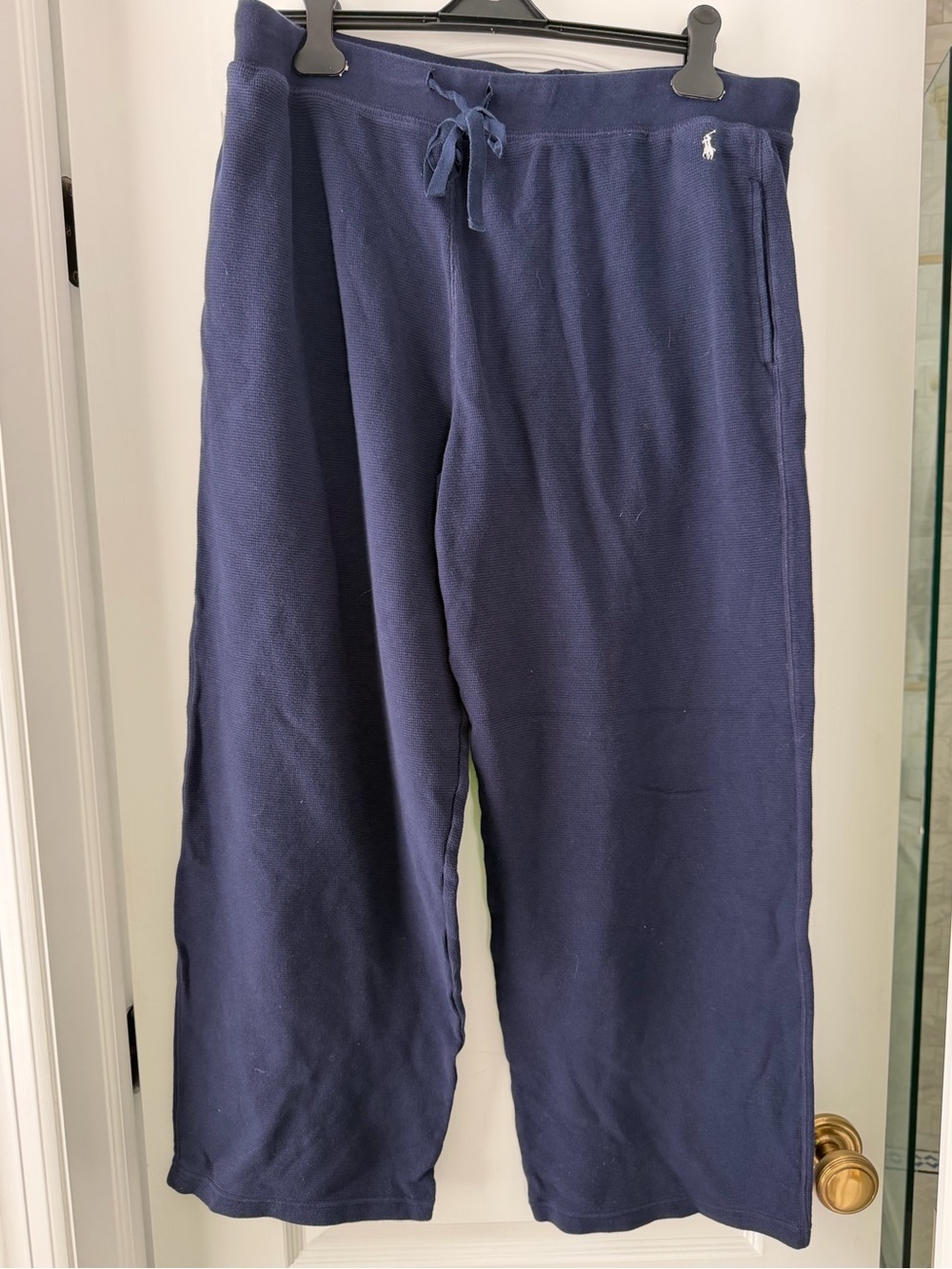 Polo Ralph Lauren Men’s XL Navy Cotton Waffle Knit Pajama Lounge Pants - Picture 2 of 6